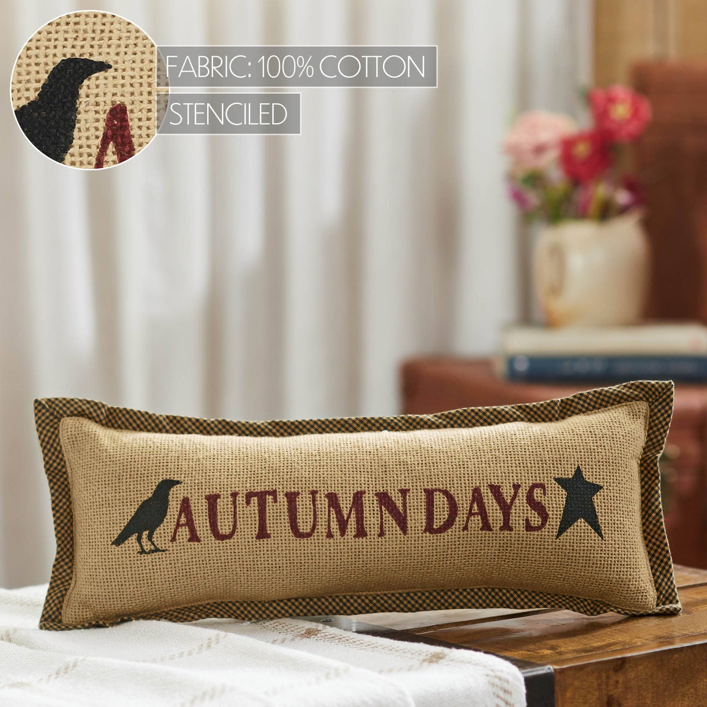 Raven Harvest Autumn Days Fall Throw Pillow 5x15