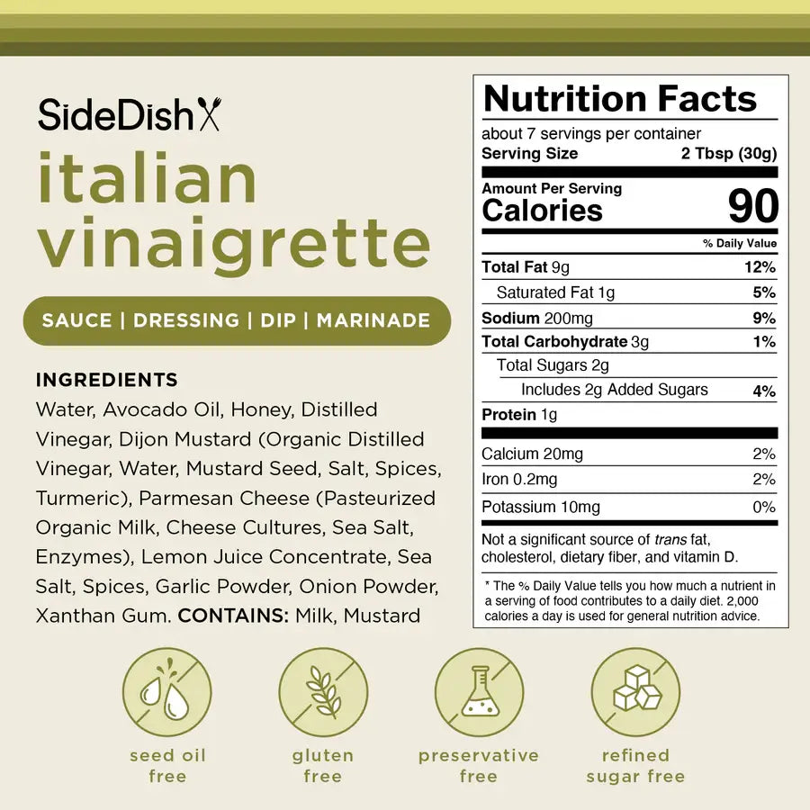 Side Dish Italian Vinaigrette Dressing Sauce & Dip