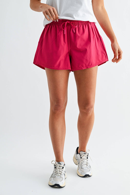 Finish Line Active Shorts-Plum Pink