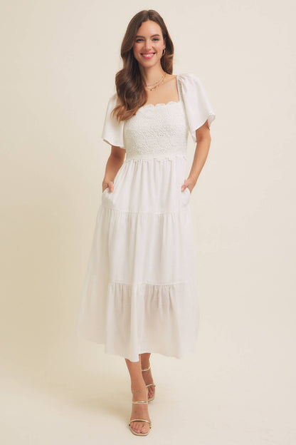 Essence Of Summer Crochet Midi Dress