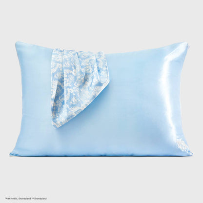 Kitsch x Bridgerton Satin Pillowcase / Toile De Blue