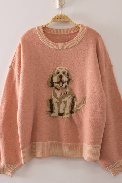 Doodle Knit Sweater- Blush