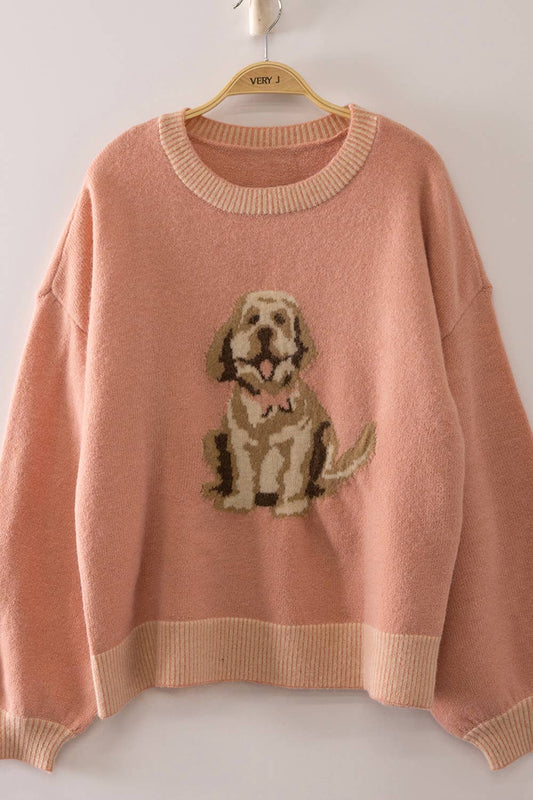 Doodle Knit Sweater- Blush