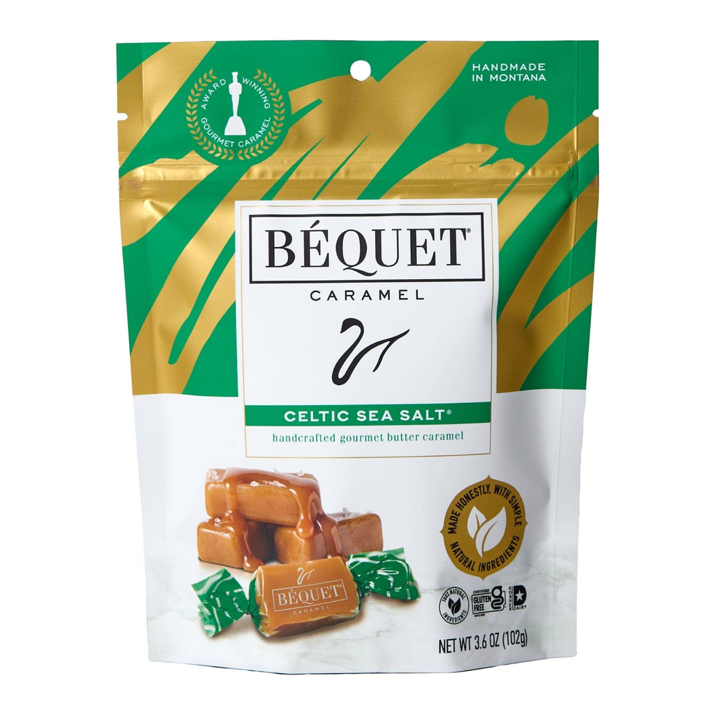 Béquet Gourmet Caramel 3.6 oz Pouch: Green Apple