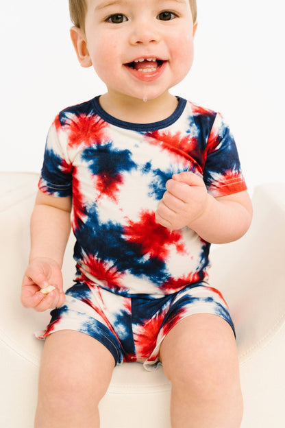 Firecracker Tie Dye Bamboo Shorts Set