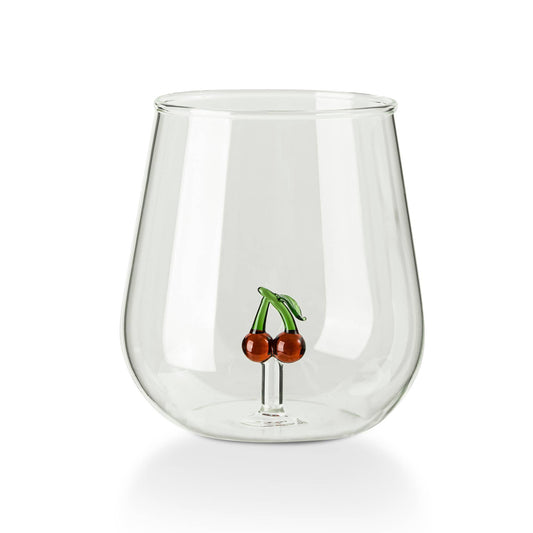 Cherry Icon Stemless Wine Glass