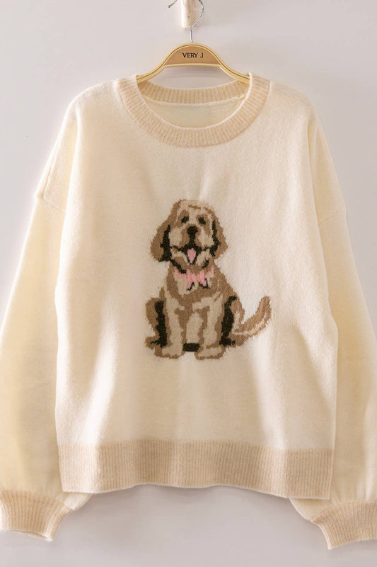Doodle Knit Sweater- Ivory