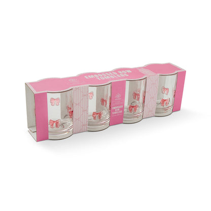 Pink Bow Tumblers- 4pk