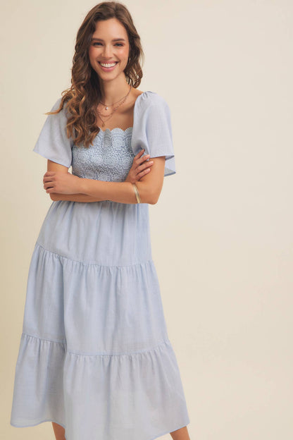 Essence Of Summer Crochet Midi Dress
