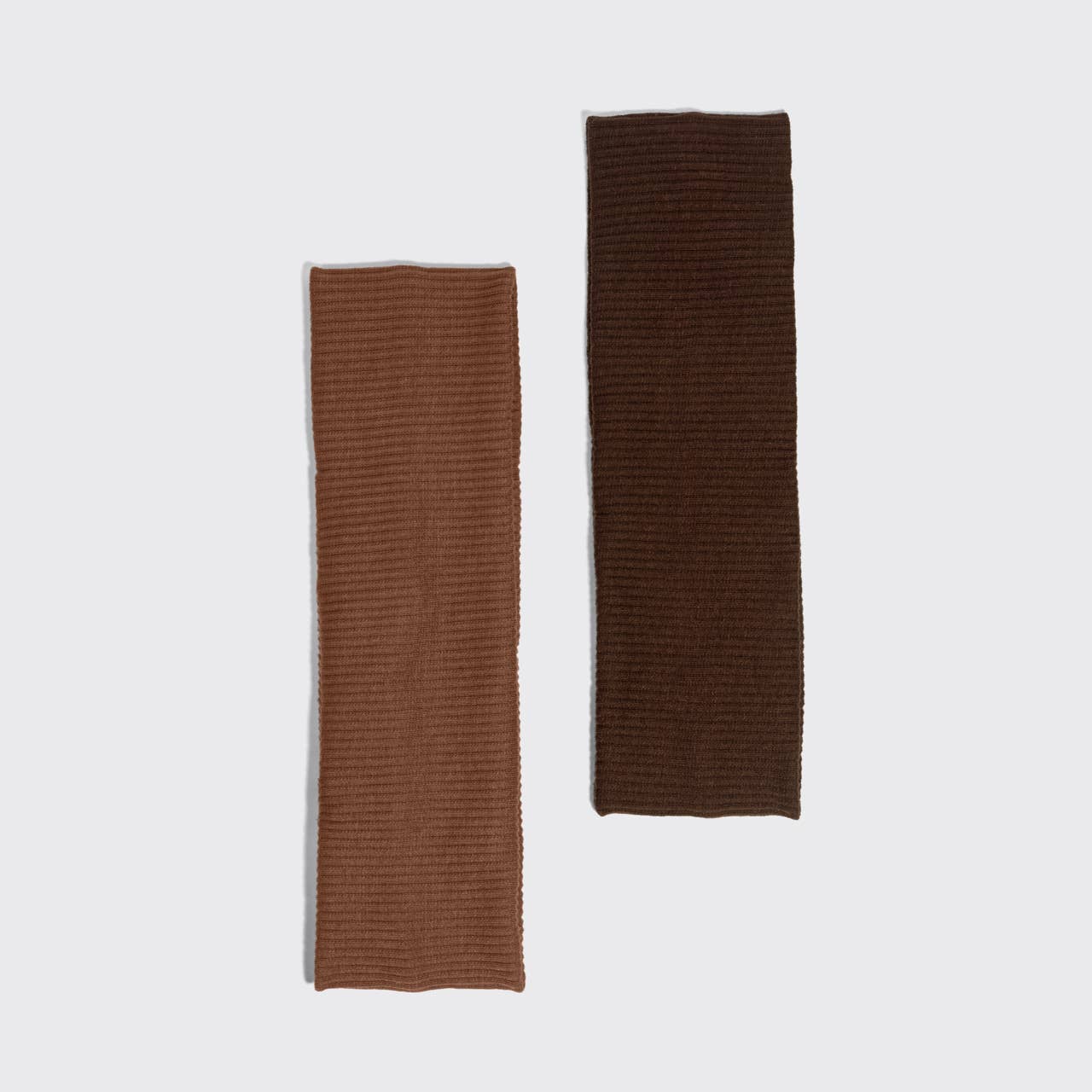 Recycled Fabric Ribbed Elastic Headbands 2pc Set - Mocha & Chocolate