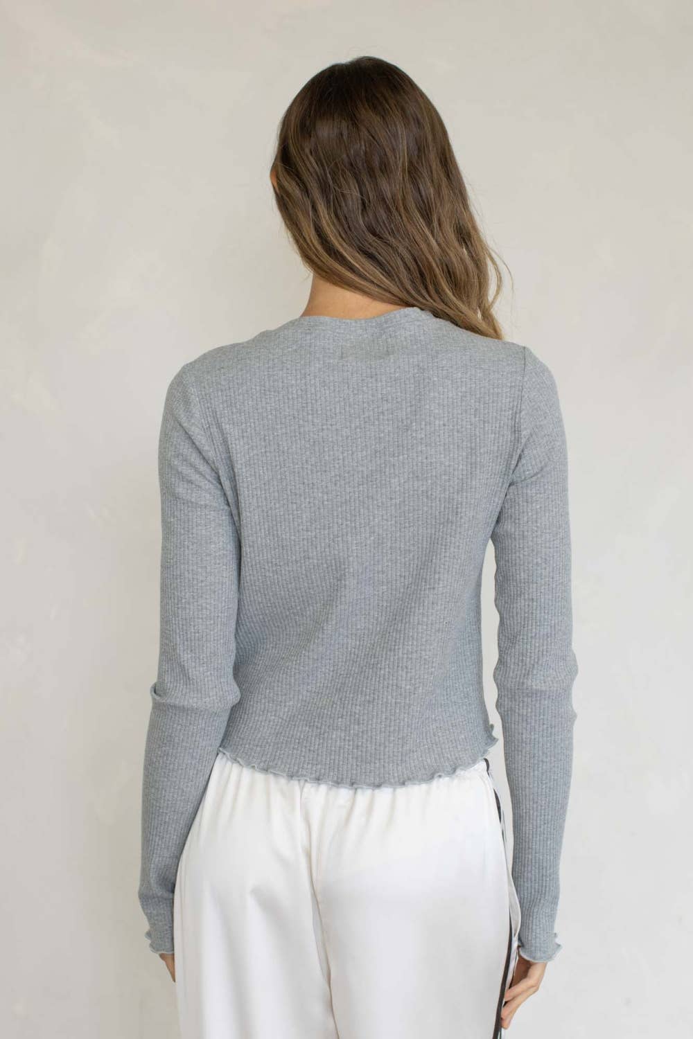 Pen Long Sleeve Top- Ivory
