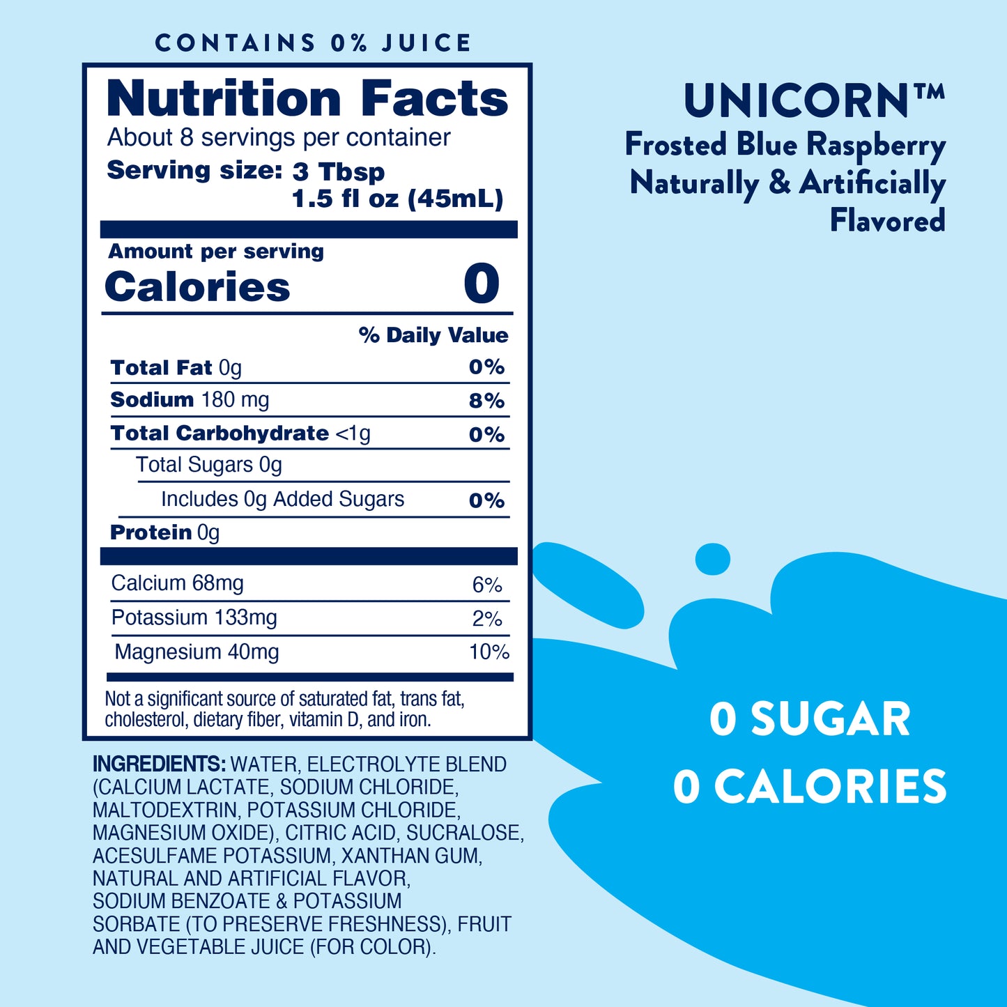 Skinny Unicorn Hydration Syrup with Electrolytes 375 ml