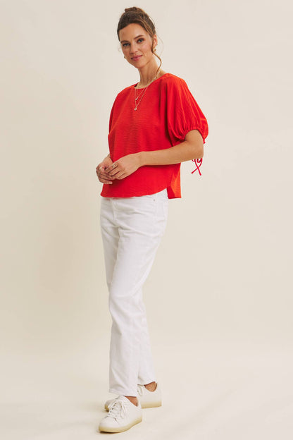 VIibrant Crinked Blouse-Kelly Green
