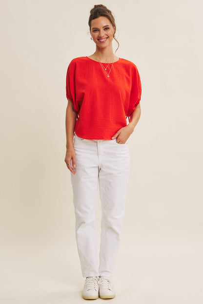 VIibrant Crinked Blouse-Kelly Green