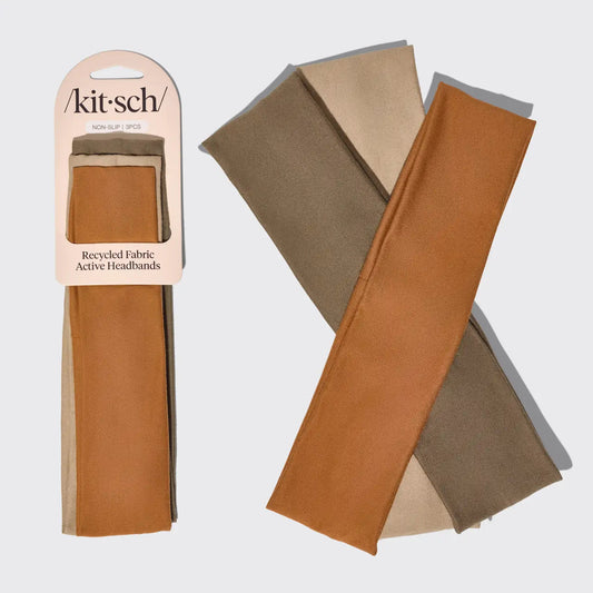 Kitsch Recycled Fabric Active Headbands 3pc Set- Sedona