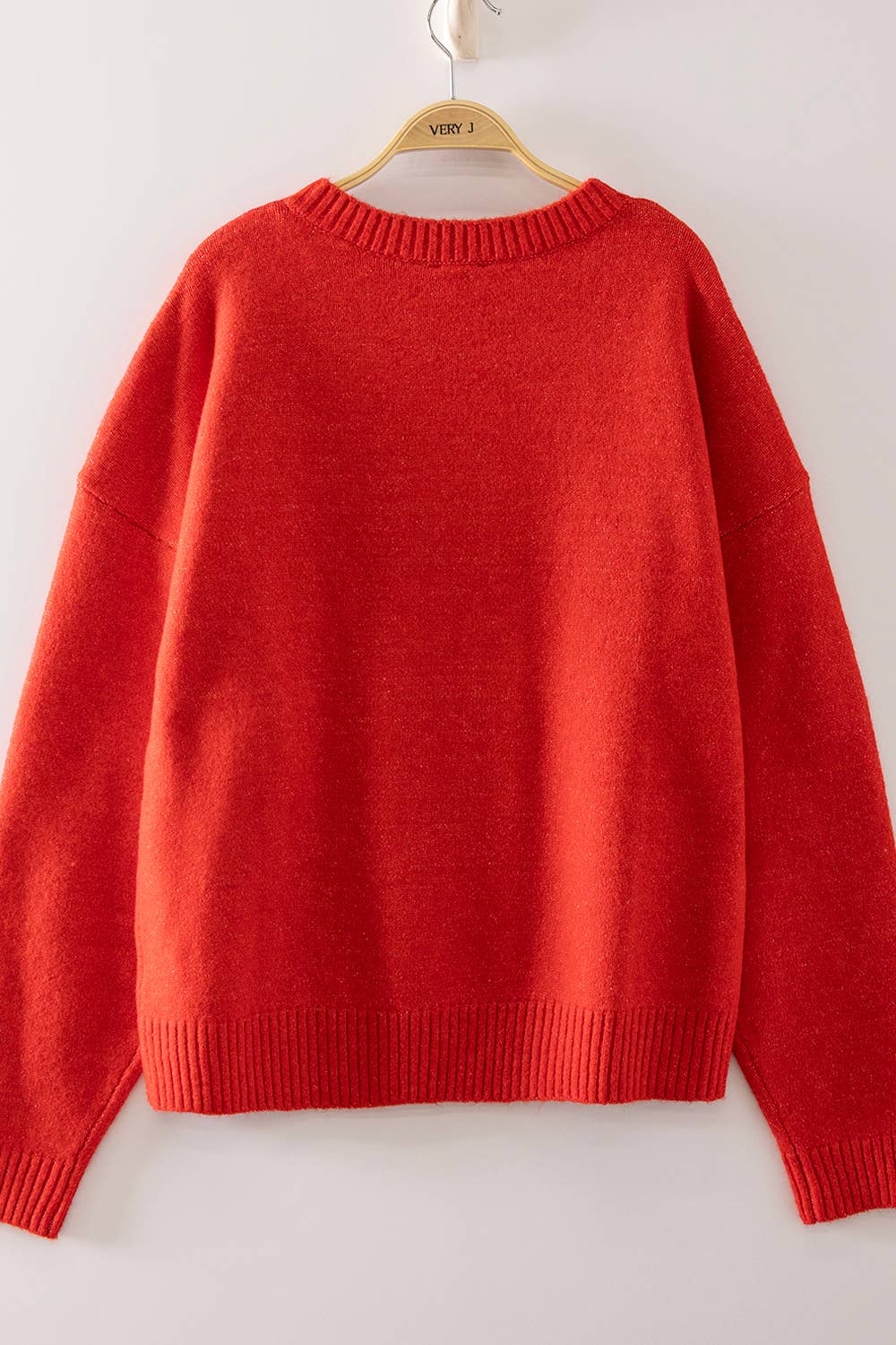 Football Dog Graphic Knit Sweater-Red