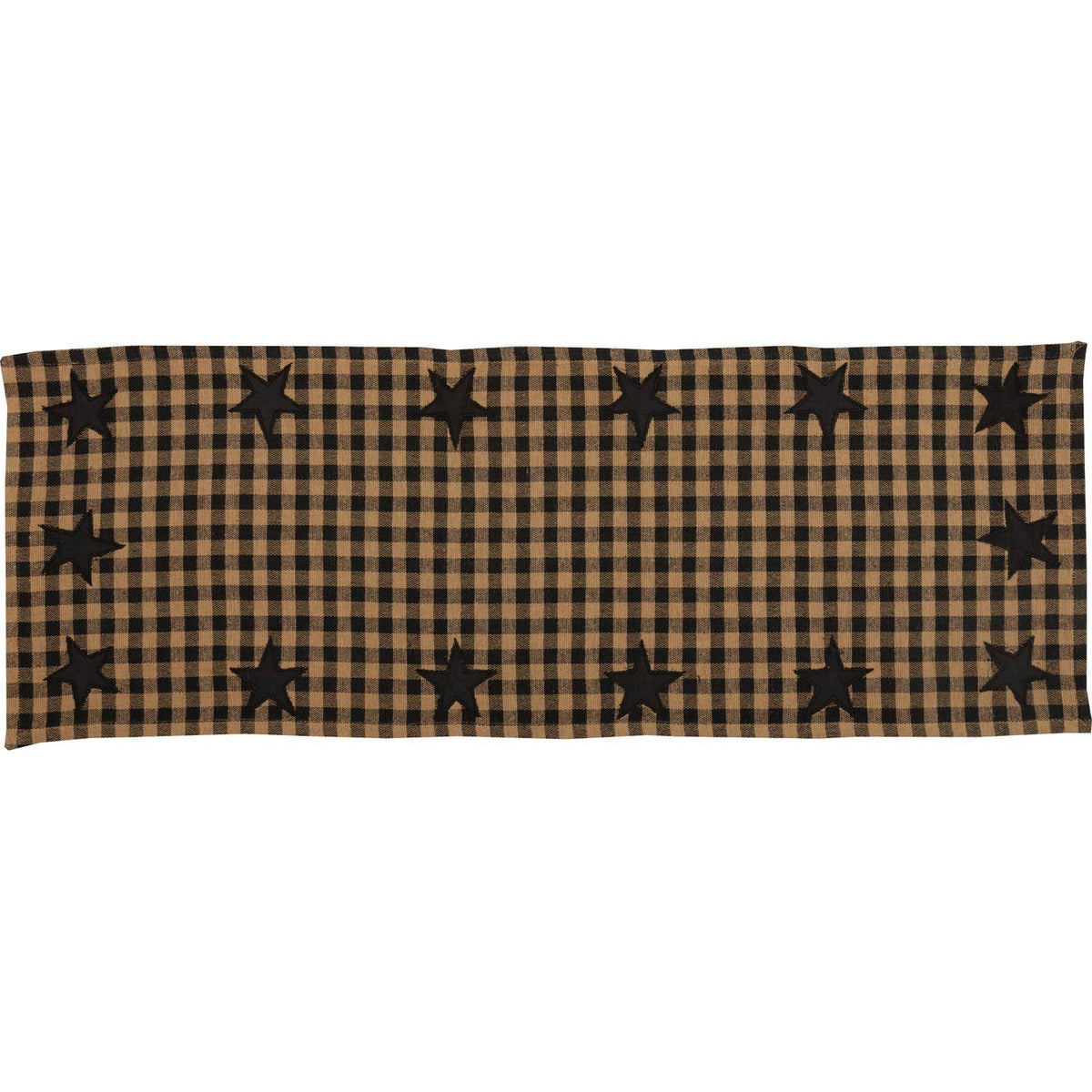 Black Check Star Table Runner 13x36