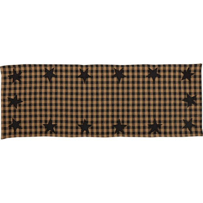Black Check Star Table Runner 13x36